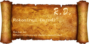 Rokosinyi Dezső névjegykártya
