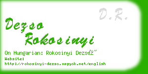 dezso rokosinyi business card